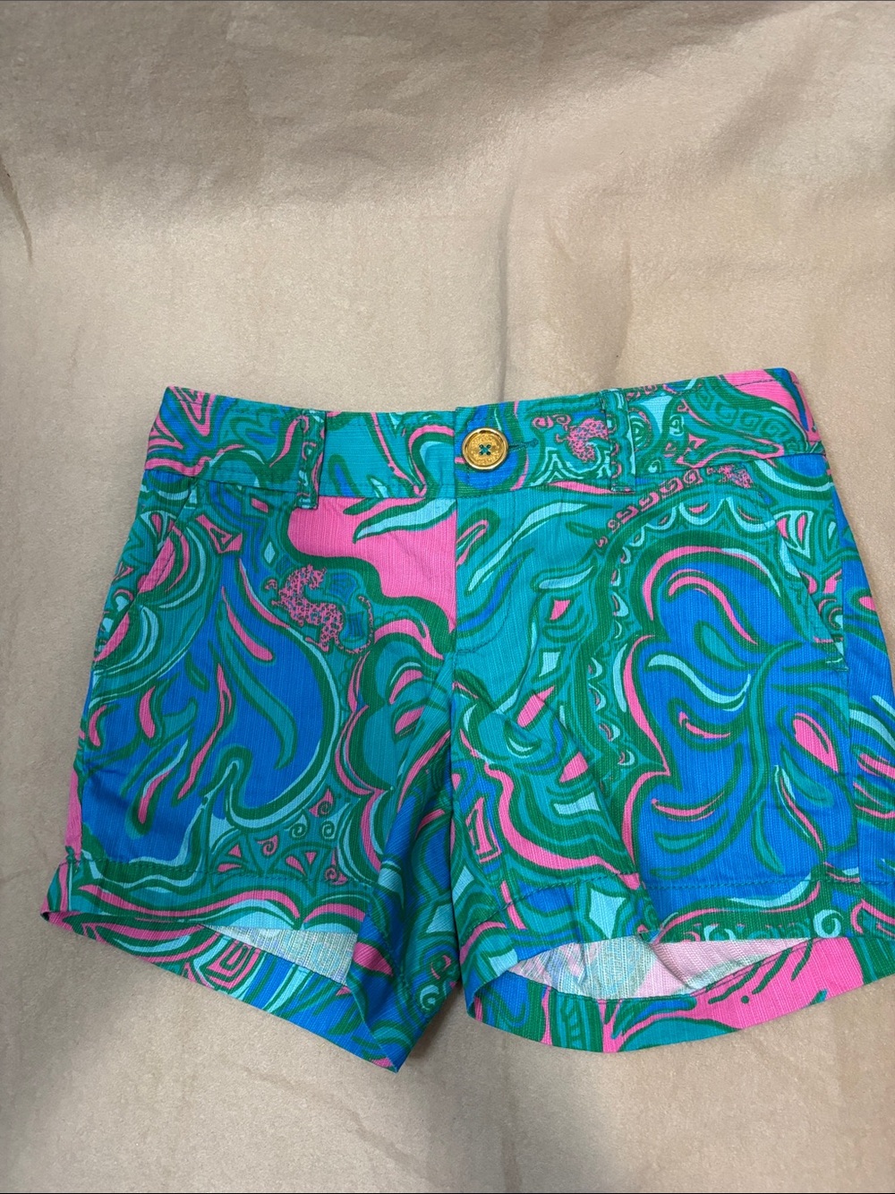 Lilly Pulitzer Callahan Shorts Size 0 Vibrant Pink Green Print Resort Preppy